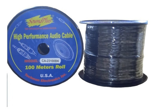 Rollo De Cable Rca 3x3 Audio Y Video, 100 Mts Trasparente