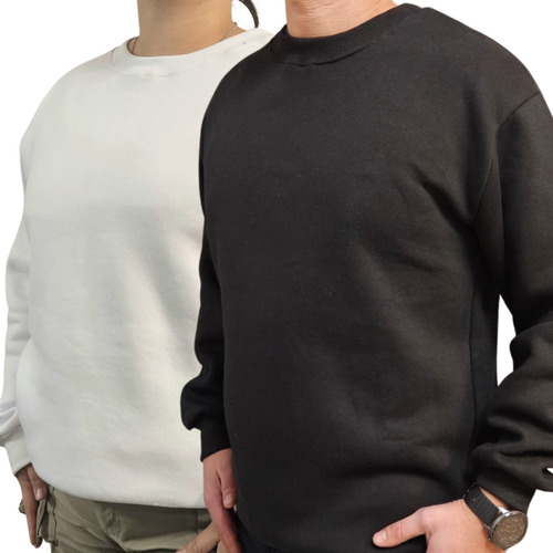 Buzo Friza Peinada Premium Cuello Redondo Unisex