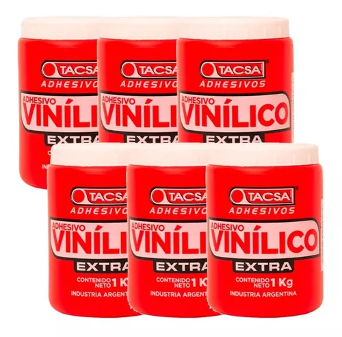 Cola Carpintero 1 Kg Tacsa Adhesivo Vinilico Pack X6 Unid.