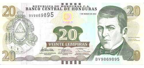 Honduras Billete De 20 Lempiras Año 2012 - Pick 100a - S/cir
