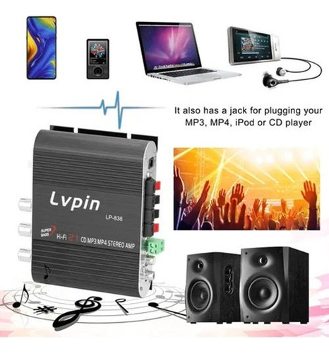 Amplificador Estéreo Mini Audio Lvpin 40w