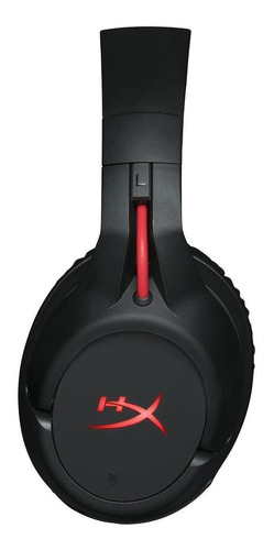 Audífonos gamer inalámbricos HyperX Cloud Flight negro con luz rojo LED
