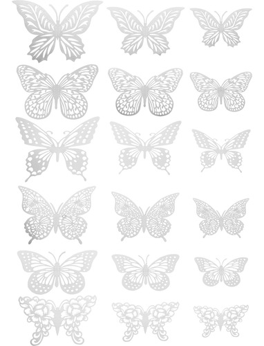 6 Paquetes De Pegatinas De Papel 3d Con Forma De Mariposas D