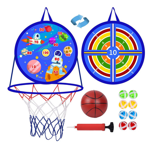 14  2 In 1 Dart Board For Kids, Basketball Hoop For Kids Tod