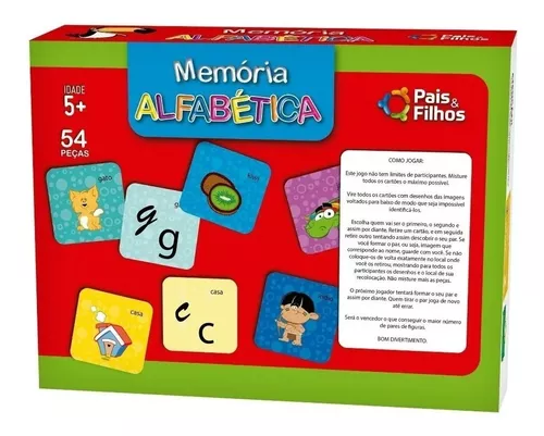 Jogo Alfabeto Educativo Escolar Pais e Filhos - Vou Comprar