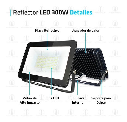 Imagen 2 de 10 de Reflector Led 300w Multiled Alta Potencia Exterior Cancha