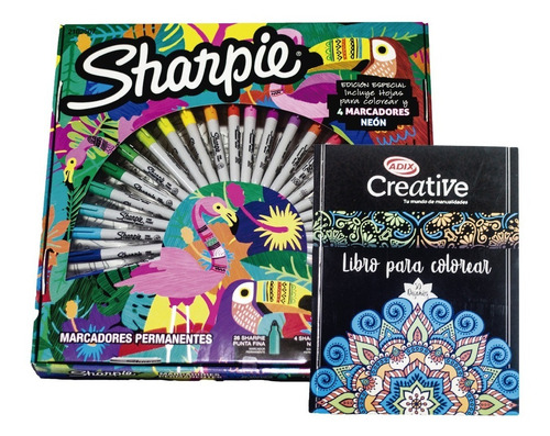 Sharpie Jungla 30 Marcadores + Libro Para Colorear Adix