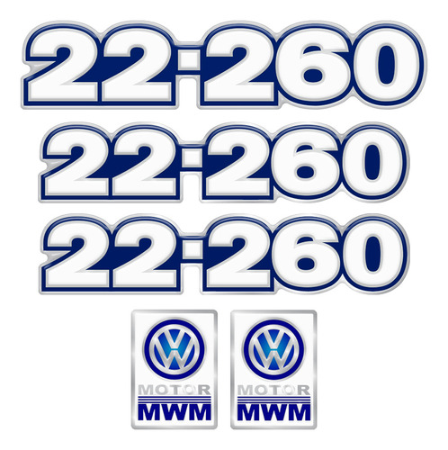 Adesivos Resinado Caminhão Vw 22-260 Emblemas Mwm Genérico