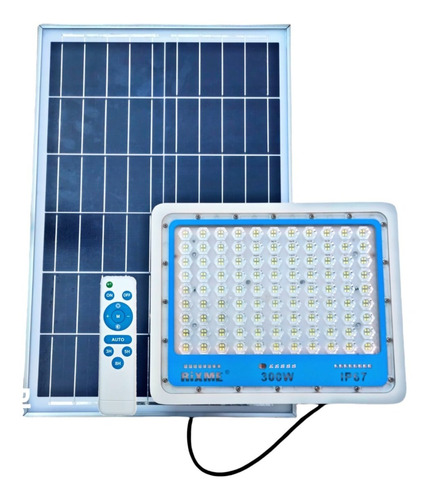 Imagen 1 de 6 de Lampara (reflector) Solar Led 300w De Poder C/panel Solar 