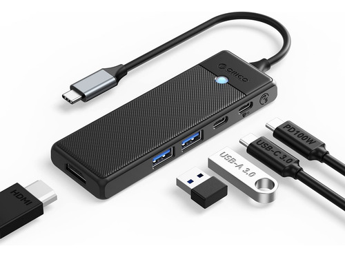 Orico Adaptador De Concentrador Usb C 5 En 1, Adaptador Mult