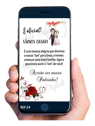 Convite Arte Digital Para Padrinho De Casamento