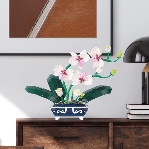 Set Bloque De Construcción Sembo Flores Orquídea Blanca