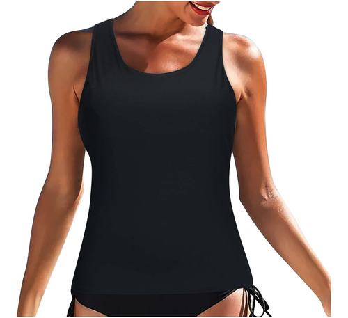 L0 Tops Tankini De Cuello Alto Tops De Traje De Baño Para Mu