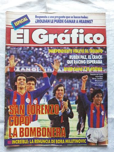 Revista El Grafico N° 3549 Año 1987 San Lorenzo Boca Roldan