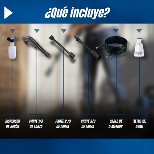 Imagen 7 de 10 de Hidrolavadora Logus 110bar 1400w C/autostop - 6 Cuotas!