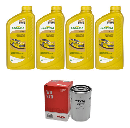 Kit Filtro Óleo Lubrax 15w40 Vw Gol Parati Saveiro Motor Ap