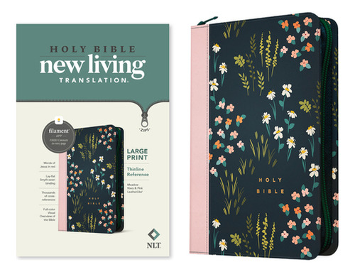 Nlt Large Print Thinline Reference Zipper Bible, Filament-enabled Edition (red Letter, Leatherlik..., De Tyndale. Editorial Tyndale House Publ, Tapa Dura En Inglés