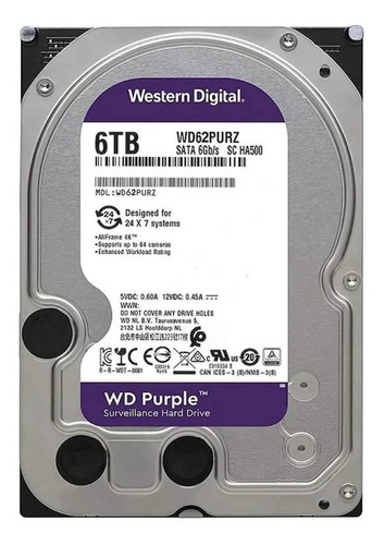 Imagen 3 de 3 de Disco duro interno Western Digital WD Purple WD62PURZ 6TB púrpura