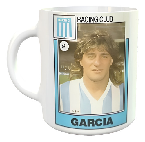 Taza Cerámica Sublimada Turco García Racing Figurita Blanco Turco García Racing Figurita