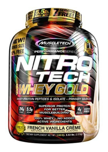 Whey Gold Nitro Tech 2510g French Vanilla Creme - Muscletech