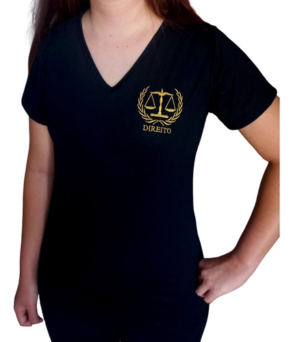 Camiseta Feminina Bordado Direito