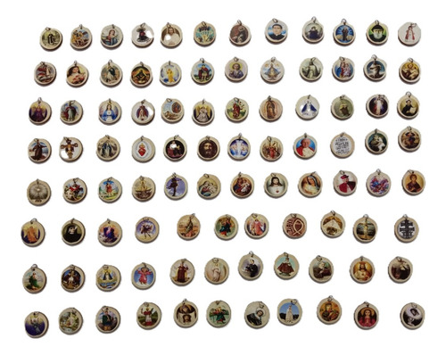 25 Dijes Circulo Medallas De Los Santos A Elegir (m4)