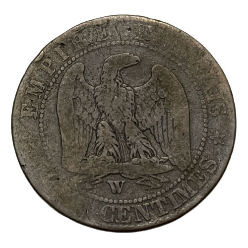Moneda Francia 5 Céntimos 1856 (w Lille) Km# 777 - Regular