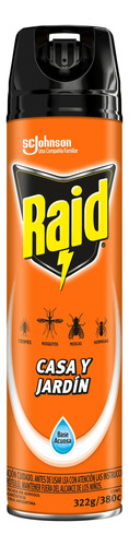 Raid Insecticida Casa Y Jardín Base Aq. 380cc Pack 4 Unid.