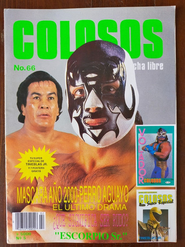 Perro Aguayo Y Mascara Año 2000 Revista Colosos Lucha Libre