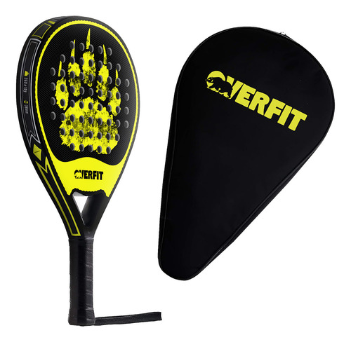 Pala De Padel Overfit Prostrike 38mm Lágrima Fibra Vidrio Y Carbono + Bolso