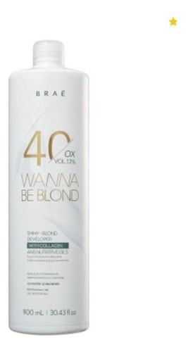 Água Oxigenada Wanna Be Blond 40 Volumes 900 Ml - Braé Tom Descolorante
