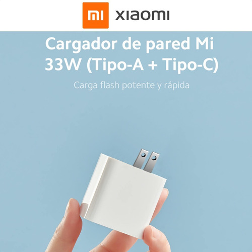 Xiaomi Cargador Rápido 33w Dual: Usb + Usb-c * 100% Original