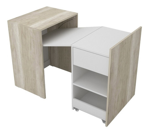 Imagen 3 de 6 de Escritorio Con Cajones Mesa Plegable Multiuso Texturado 5004