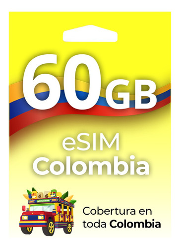 E-sim Prepago Colombia Gb Internet + Llamadas 5g