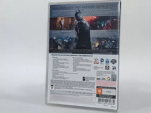 Jogo Pc Dvd Batman Arkham Origins Mídia Física Lacrado 4550