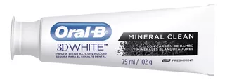 Pasta de dentes Oral-B 3D White Mineral Clean Fresh Mint em creme sem glúten 102 g