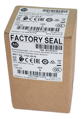 Factory Sealed Allen Bradley 1794-ie8 Ser. B Flex 8 Poin Zzg