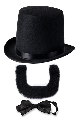 Conjunto De Disfraz De Abraham Lincoln, Sombrero Con Barba Y