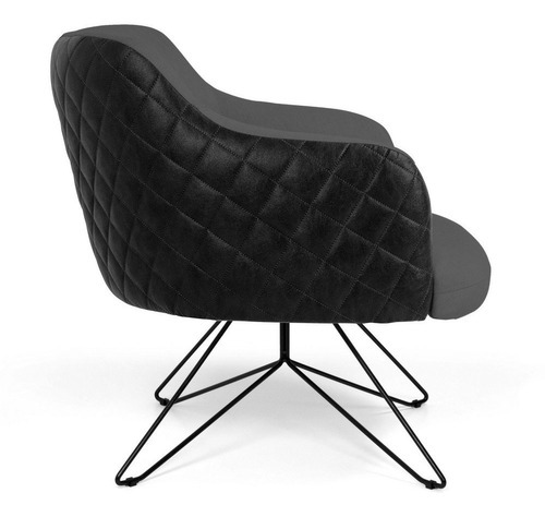 Kit 2 Poltronas Decorativas Jade Corano Tressê Linho Cinza