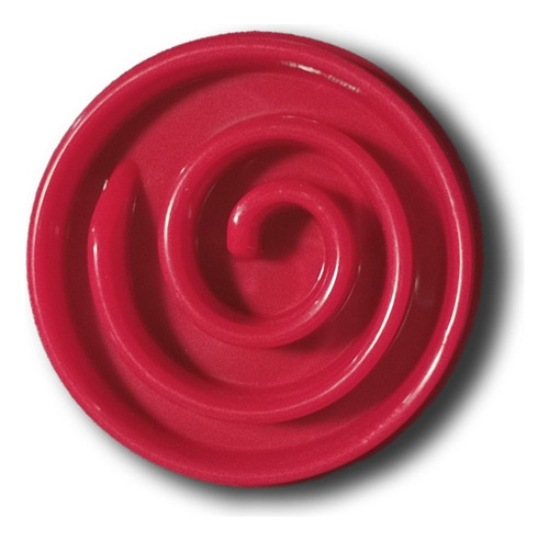 Plato Alimento Come Lento Para Perro Y Gato Color Espiral Rojo