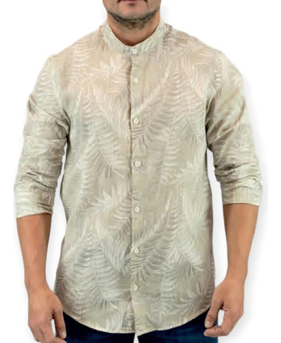 Camisa Manga Larga Lino Cuello Mao Leaf Lin | Moha [130408]