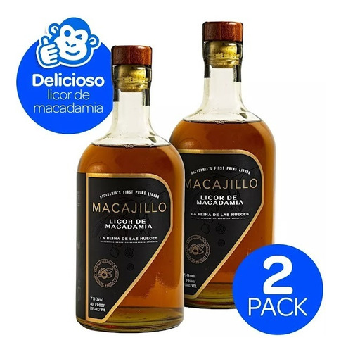 Macajillo Licor Digestivo De Nuez De Macadamia 750ml 2 Pack