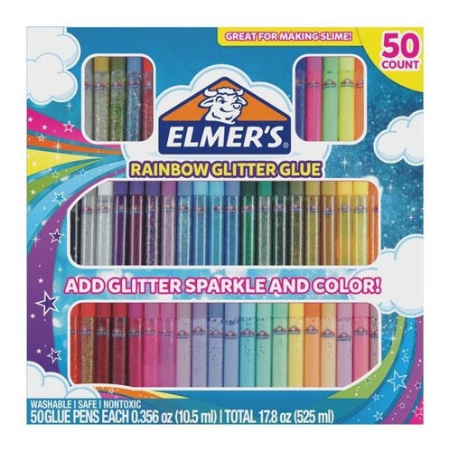 Set Elmers Glitter Glue 50 Piezas Para Slime Febo