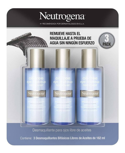 Desmaquillante Neutrogena Para Ojos 3 Pzs De 162 Ml C/u