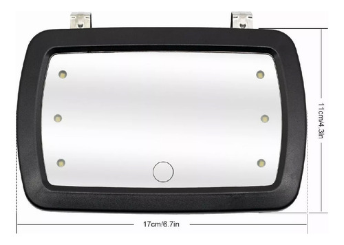 A Espejo Vanidad Visera Coche Con Luz Led, Universal
