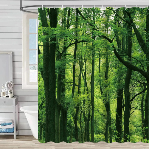 Cortina De Ducha De Baño Transparente Impermeable Con