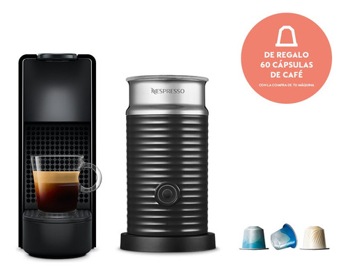 Cafetera Nespresso Essenza Mini Black C30 + Aeroccino 3