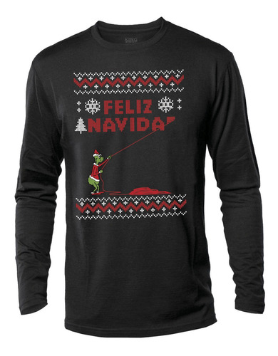 Ugly Sweater Grinch Playera Manga Larga Regalo Pareja Unisex