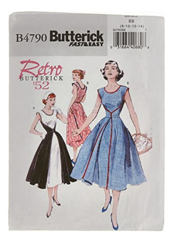 Butterick Patterns B4790 Vestido Cruzado Para Mujer (talla