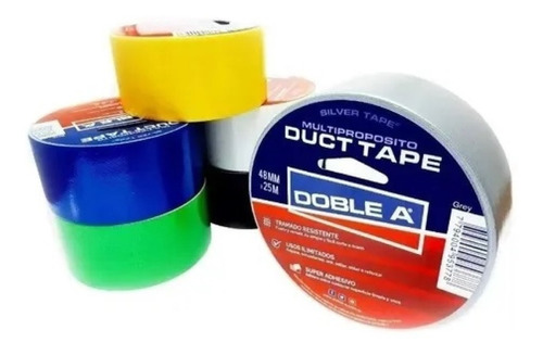 Rollo Cinta Duct Tape Doble A 48mm X 9m Tela Silver Colores Color Blanco Colores Blanca